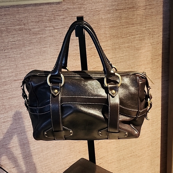 CELINE LEATHER SATCHEL - Picture 2 of 6